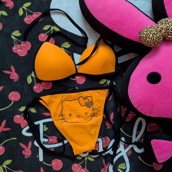 Hello Kitty Accessories - hello kitty bikini top and bottom orange size S est xs